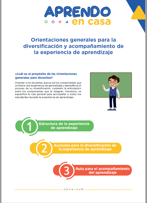 Orientaciones generales para la diversificación y acompañamiento de la experiencia de aprendizaje